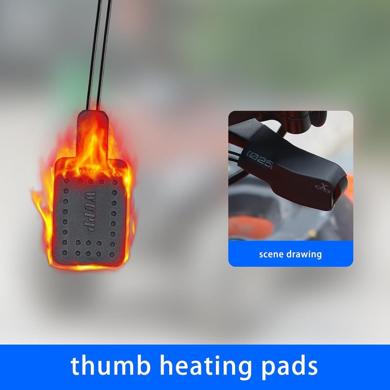 OXWIND Heated Grips, ATV Heated Grips with Thumb Warmer, Hand Warmers IP67 Waterproof, 3-Level Adjustable Temperature & 50°C Auto-Standby, Universal for 12V 22mm ATV Motorcycle Handlebar Gear - Image 4
